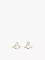 VIVIENNE WESTWOOD Tillya Brand - Orb Brass and Faux - Pearl Stud Earrings | 西太后 耳環 (銀色) - LondonKelly 英國名牌代購