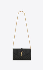 YSL SAINT LAURENT Cassandre Chain Wallet | 聖羅蘭 銀包連鏈帶 (黑色) - LondonKelly 英國名牌代購