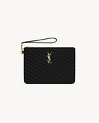 YSL SAINT LAURENT Cassandre Matelasse A5 Pouch In Leather | 聖羅蘭 手袋 (黑色) - LONDONKELLY 英國名牌代購