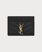 YSL SAINT LAURENT Cassandre Matelasse Card Case In Lambskin | 聖羅蘭 卡套 (黑色) - LONDONKELLY 英國名牌代購