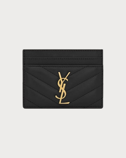 YSL SAINT LAURENT Cassandre Matelasse Card Case In Lambskin | 聖羅蘭 卡套 (黑色) - LONDONKELLY 英國名牌代購