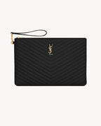 YSL SAINT LAURENT Cassandre Matelasse Document Holder In Leather | 聖羅蘭 文件袋 (黑色) - LONDONKELLY 英國名牌代購