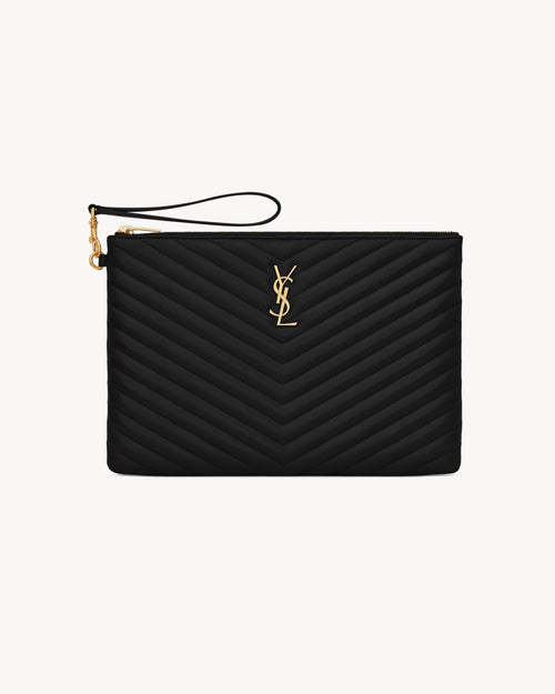 YSL SAINT LAURENT Cassandre Matelasse Tablet Pouch In Leather | 聖羅蘭 手袋 (黑色) - LONDONKELLY 英國名牌代購