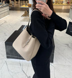 YSL SAINT LAURENT Le 5 A 7 Supple Small Hobo Bag | 聖羅蘭 腋下袋 (白色/銀扣) - LondonKelly 英國名牌代購