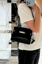 YSL SAINT LAURENT Manhatthan Mini Shoulder Bag | 聖羅蘭 手袋 (迷你/黑銀色) - LondonKelly 英國名牌代購