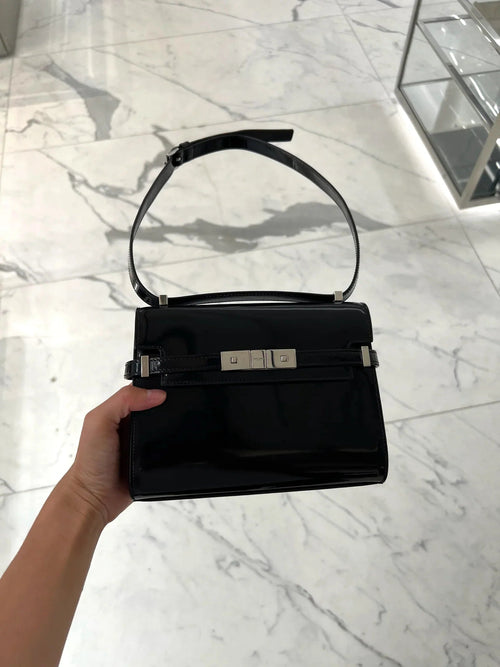 YSL SAINT LAURENT Manhatthan Mini Shoulder Bag | 聖羅蘭 手袋 (迷你/黑銀色) - LondonKelly 英國名牌代購