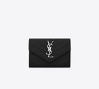 YSL SAINT LAURENT Small Envelope Wallet | 聖羅蘭 銀包 (黑色/銀扣) - LondonKelly 英國名牌代購