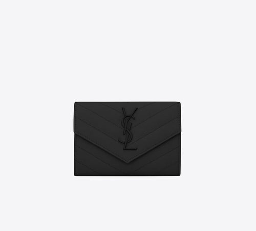 YSL SAINT LAURENT Small Envelope Wallet | 聖羅蘭 銀包 (全黑) - LondonKelly 英國名牌代購