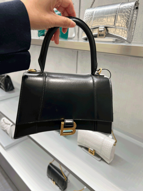 BALENCIAGA Hourglass Small Handbag in Box | 巴黎世家 手袋 (小碼/黑色) 