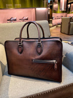 BERLUTI F088 Scritto Leather Briefcase | 伯魯提 男仕手袋 (淺啡色)