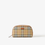 BURBERRY Medium Check Travel Pouch | 博柏利 化妝袋 (中碼/米色)