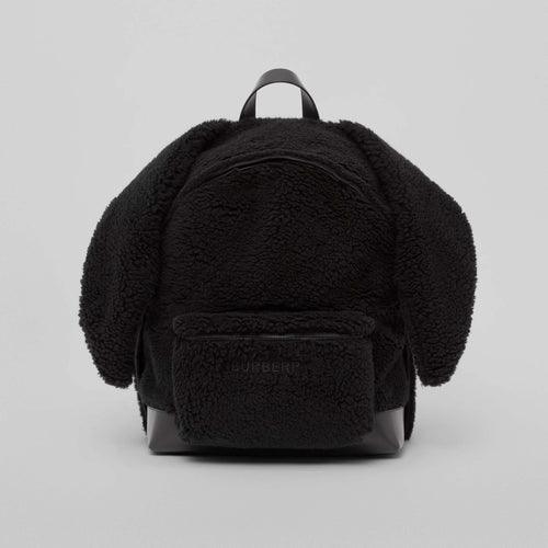 BURBERRY Men's Rabbit Detail Fleece Backpack | 博柏利 男仕背囊 (黑色)