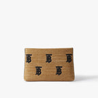 BURBERRY Monogram Raffia-effect Zip Pouch | 博柏利 草編袋 (Black)