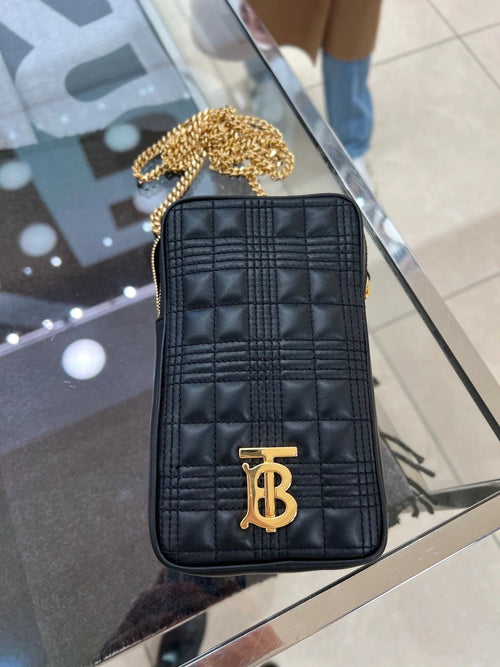 BURBERRY Phone Bag with Chain | 博柏利 電話袋配金鏈 (黑色)
