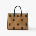 BURBERRY Raffia Medium Freya Tote | 博柏利 草編袋 (中碼/黑色)