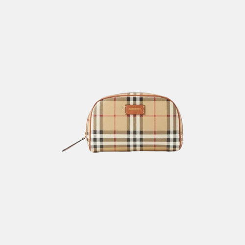 BURBERRY Small Check Travel Pouch | 博柏利 化妝袋 (米色)