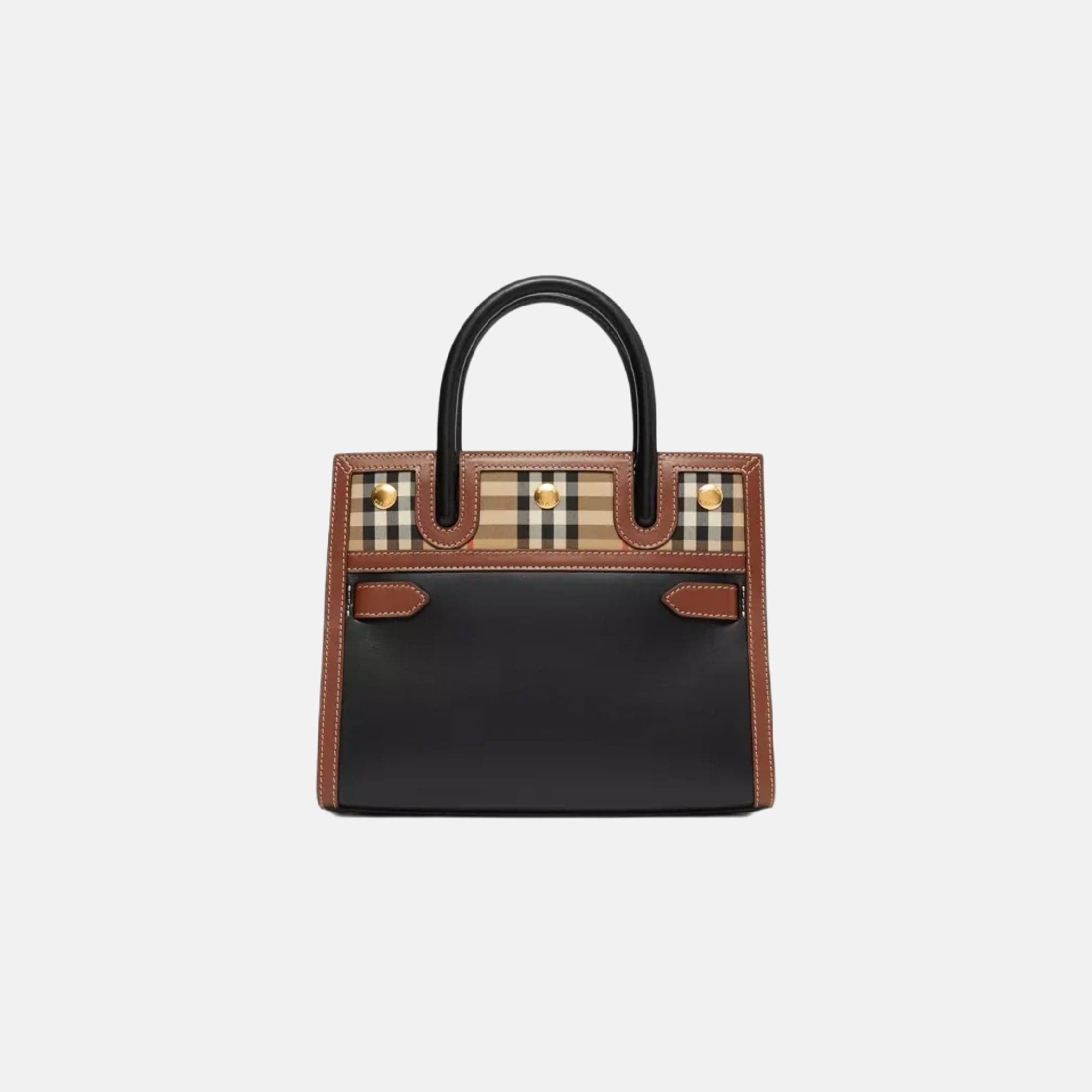 BURBERRY Two handle Title Mini Vintage Check Bag Burberry Handbag M LondonKelly