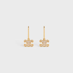 CELINE Triomphe Rhinestone Earrings | 賽琳 凱旋門耳環 (Gold)