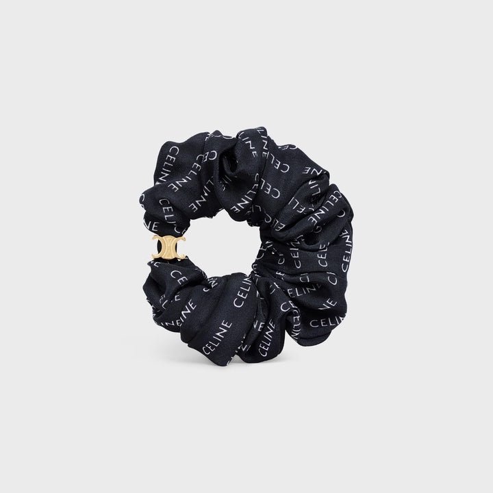 【CELINE】Black logo printed Scrunchy bracelet【ランク:A】 CELINE Scrunchy Rayure Bracelet | Celine hair tie (multi