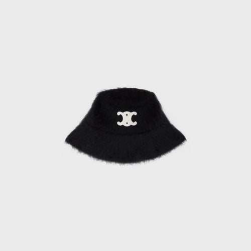 CELINE Brushed Mohair Triomphe Bucket Hat | 賽琳 冷帽 (黑色)