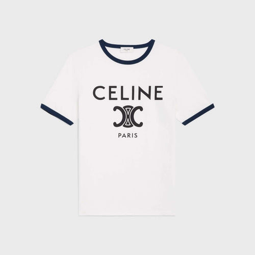 CELINE Cotton Jersey T-Shirt (White) - LONDONKELLY