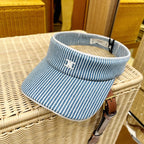 CELINE Hickory Cotton Triomphe Visor | 賽琳 遮陽帽 (藍白色) - LONDONKELLY