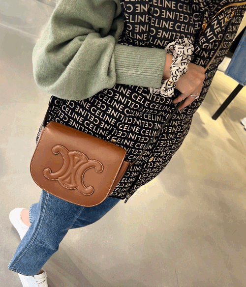 CELINE Folco Cuir Triomphe Celine handbag multi color