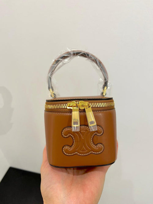 CELINE Leather Mini Vanity Case | 賽琳 迷你化妝盒 (啡色)