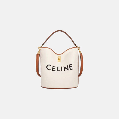 CELINE Textile with Celine Jacquard Bucket 16 Bag | 賽琳 手袋 (白色)