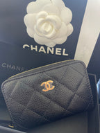 CHANEL Classic Black Calfskin Zipped Around Wallet | 香奈兒 牛皮拉鏈銀包 (Black/ Gold)