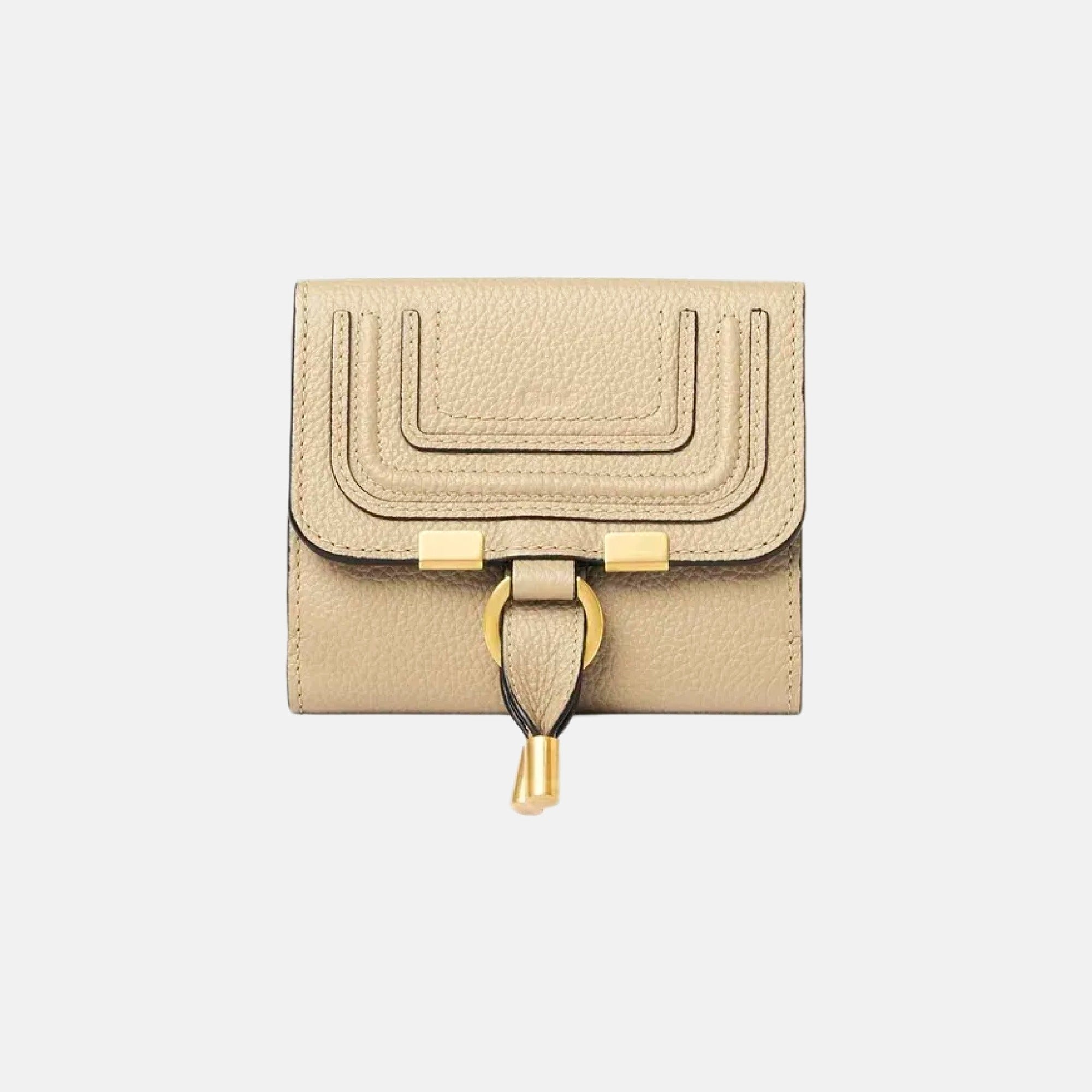 ★Chloe★ Marcie Compact Wallet Tan CHC23AP097I3125M CHC23AP Chloé Small Marcie Tri Fold In Grained Leather | Chloé US
