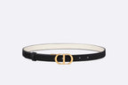 DIOR 30 Montaigne 20mm Reversible Belt (Black/Latte) - LONDONKELLY