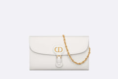 CHRISTIAN DIOR Bobby East-West Pouch With Chain | 迪奧 小袋 (White)