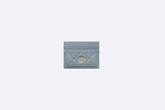 CHRISTIAN DIOR Caro 5-Slot Calfskin Card Holder | 迪奧 卡套 (Cloud Blue)