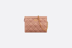 CHRISTIAN DIOR Caro Zipped Pouch with Chain | 迪奧 鏈帶小手袋 (Rose Des)