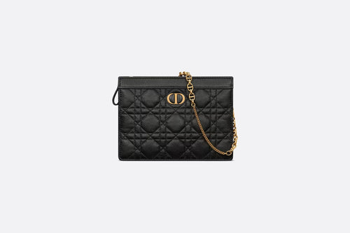 CHRISTIAN DIOR Caro Zipped Pouch with Chain | 迪奧 鏈帶小手袋 (Black)