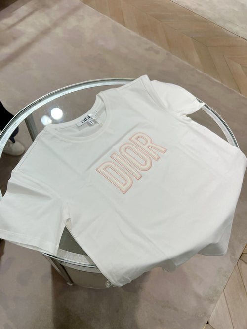 [適合小碼女生] CHRISTIAN DIOR Cotton Kid's T-Shirt | 迪奧 童裝T恤 (白粉紅色)