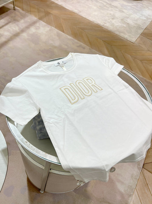 [適合小碼女生] CHRISTIAN DIOR Cotton Kid's T-Shirt | 迪奧 童裝T恤 (白金色)