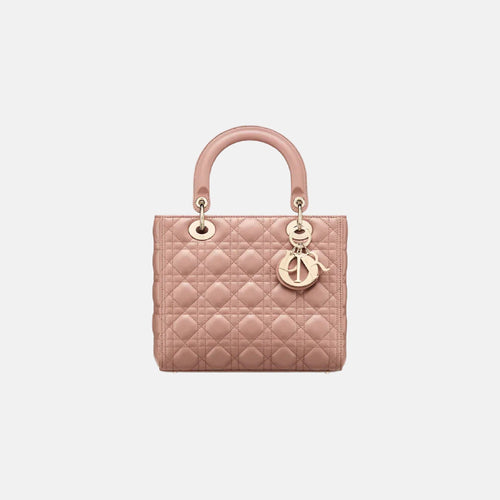 CHRISTIAN DIOR Medium Lambskin Lady Dior Bag | 迪奧 手袋 (Blush)