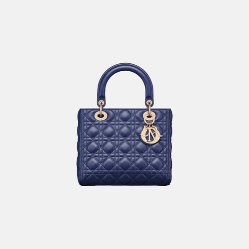 CHRISTIAN DIOR Medium Lambskin Lady Dior Bag | 迪奧 手袋 (Royal Blue)