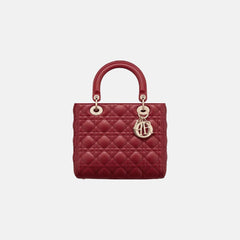 CHRISTIAN DIOR Medium Lambskin Lady Dior Bag | 迪奧 手袋 (Rust Colour)