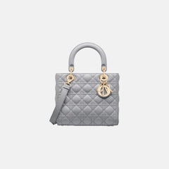 CHRISTIAN DIOR Medium Lambskin Lady Dior Bag | 迪奧 手袋 (Gray)