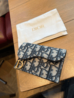 CHRISTIAN DIOR Saddle Flap Card Holder | 迪奧 卡套 (藍色老花)