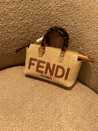 FENDI Raffia By The Way Mini Boston Bag | 芬迪 草編袋 (迷你/啡色) - LondonKelly 英國名牌代購