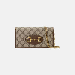 GUCCI Horsebit 1955 Wallet with Chain | 古馳 銀包連鏈帶 (Tan)