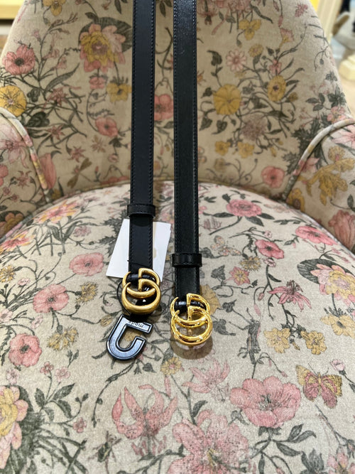 GUCCI Double G Buckle Leather Belt | 古馳 皮帶 (2 CM)