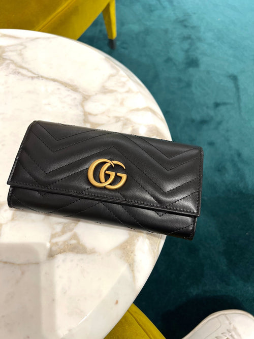 GUCCI GG Marmont Continental Wallet | 古馳 長銀包 (黑色) - LondonKelly 英國名牌代購