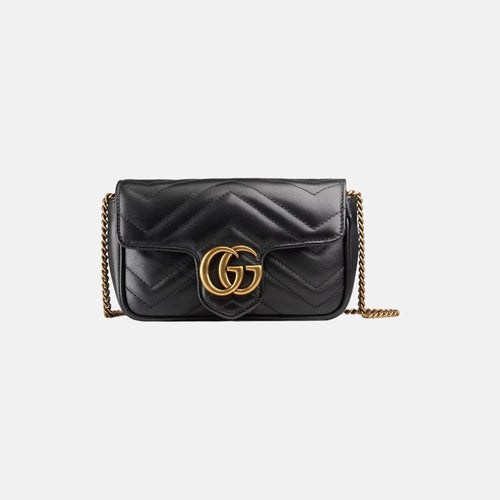 GUCCI GG Marmont Matelasse Super Mini Bag | 古馳 超級迷你相機袋 (Black)