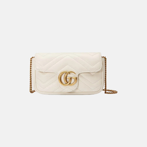 GUCCI GG Marmont Matelasse Super Mini Bag | 古馳 超級迷你相機袋 (White)