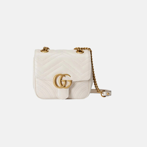 GUCCI GG Marmont Mini Shoulder Bag | 古馳 手袋 (迷你/White)